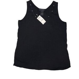 Y2K NWT express ribbed tank Top with sparkle studs on collar size large